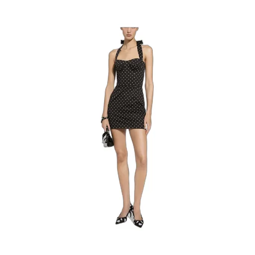 Dolce & Gabbana Polka-Dot Printed Mini Corset Dress