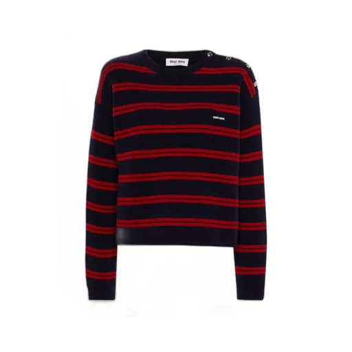 Miu Miu Crewneck Striped Knitted Jumper
