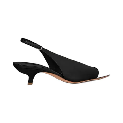 Metal Pointed Open-Heeled Shoes