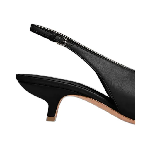 Metal Pointed Open-Heeled Shoes