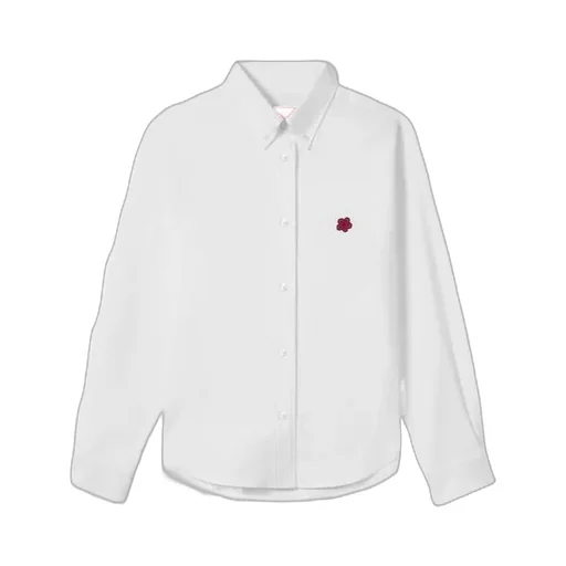 Kenzo Boke Flower Embroidered Curved Hem Shirt