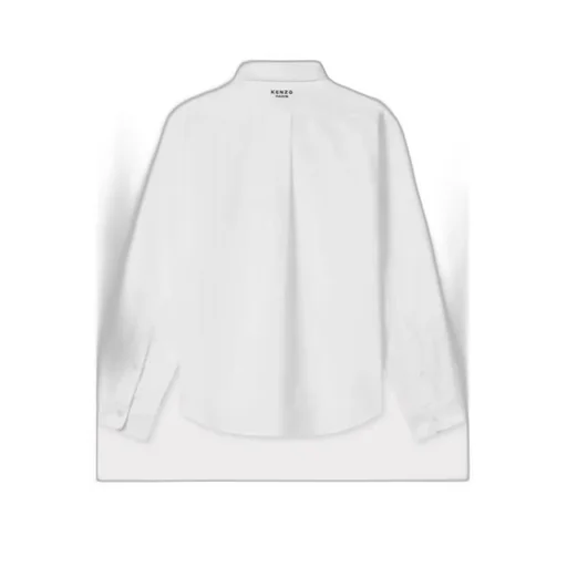 Kenzo Boke Flower Embroidered Curved Hem Shirt