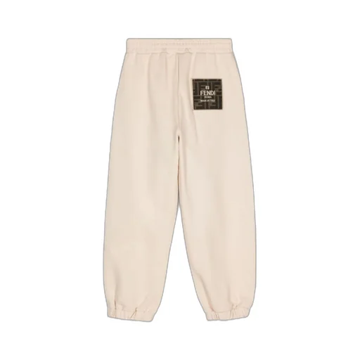 Fendi Kids Logo Embroidered Straight Leg Trousers