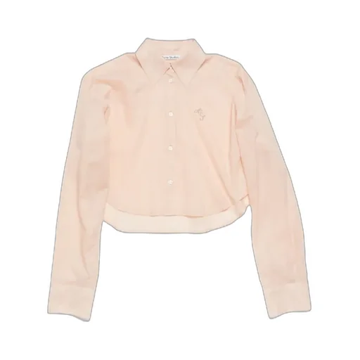 Logo-Embroidered Cotton Crop Shirt