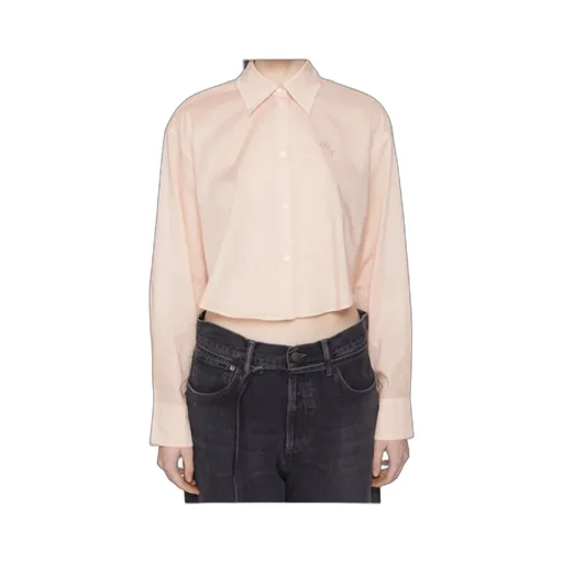 Logo-Embroidered Cotton Crop Shirt