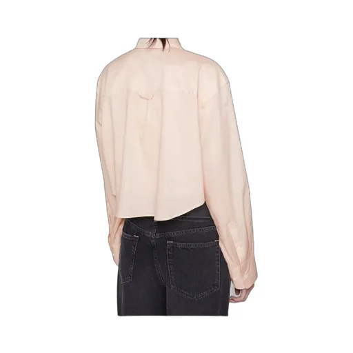Logo-Embroidered Cotton Crop Shirt