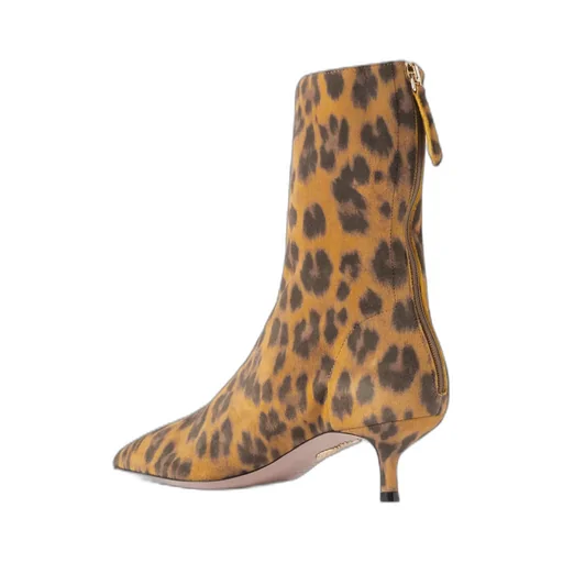 Aquazzura Montmartre Leopard Printed Pointed Toe Boots