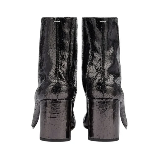 Maison Margiela Tabi Mirror-Effect Cracked Ankle Boots