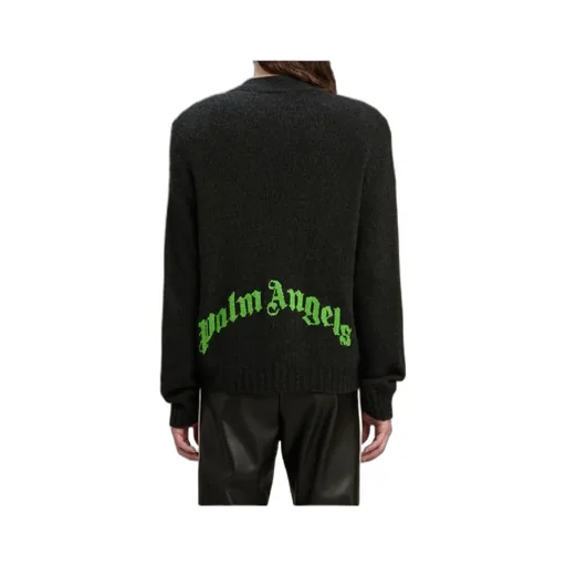 Palm Angels Logo Intarsia V-Neck Cardigan