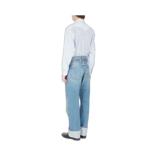 Turn-Up Straight-Leg Jeans