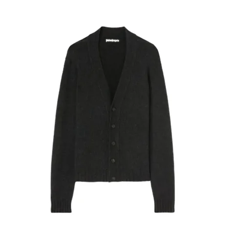 Palm Angels Logo Intarsia V-Neck Cardigan