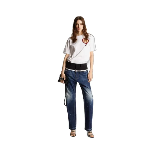 Dsquared2 Paint Splatter-Detailed Distressed Denim Jeans