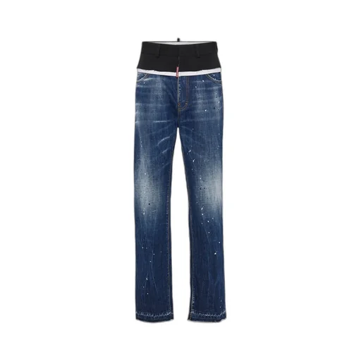 Dsquared2 Paint Splatter-Detailed Distressed Denim Jeans