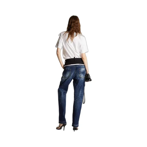 Dsquared2 Paint Splatter-Detailed Distressed Denim Jeans