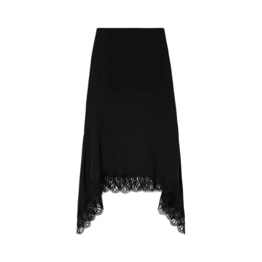 Asymmetrical Lace Trimmed Skirt