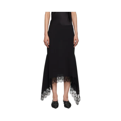 Asymmetrical Lace Trimmed Skirt