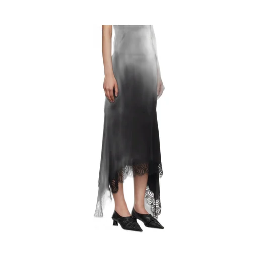 Asymmetrical Lace Trimmed Skirt
