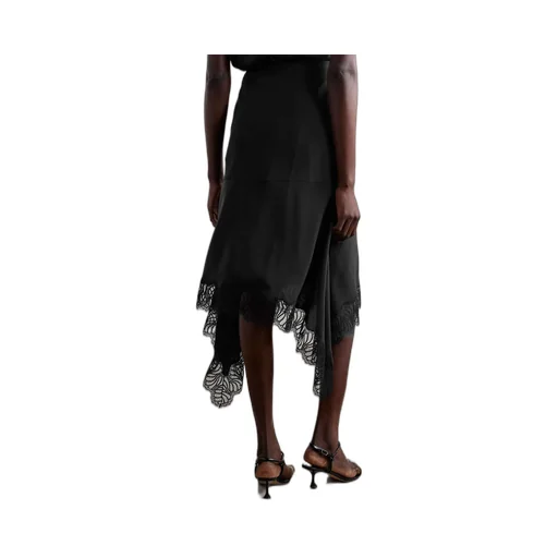 Asymmetrical Lace Trimmed Skirt
