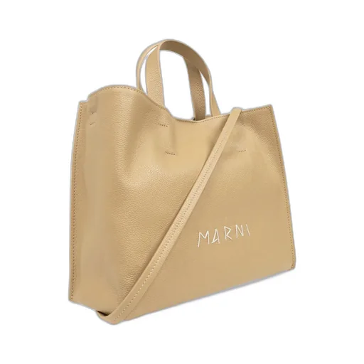Marni Museo Logo Embroidered Shopper Bag