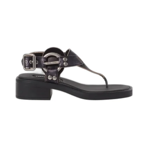 Bleached Leather Thong Sandals