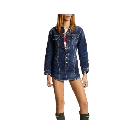 Dsquared2 Distressed Mini Denim Dress