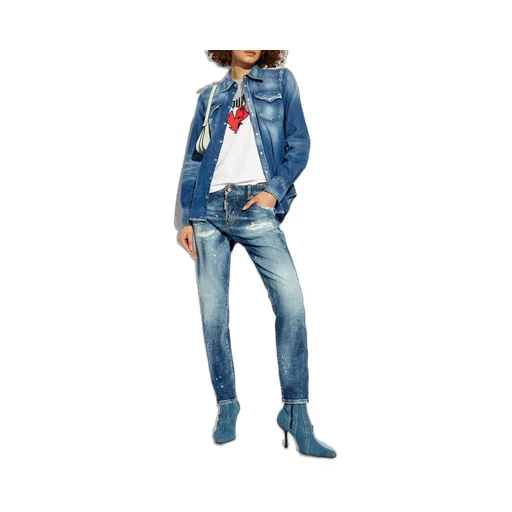 Dsquared2 Logo-Patch Distressed Jeans