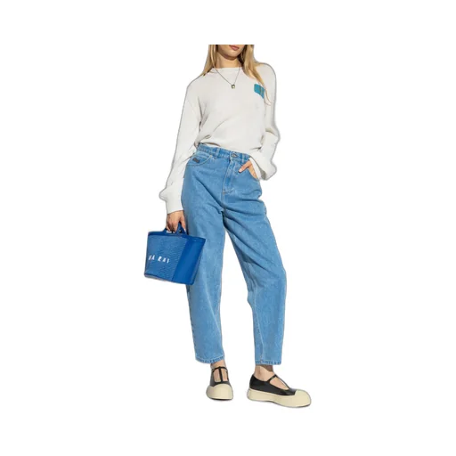 Marni Logo Embroidered Loose Fit Jeans