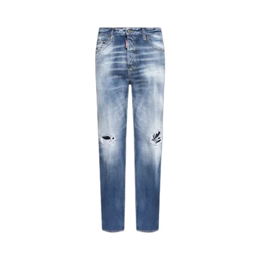 Dsquared2 Distressed Straight-Leg Jeans