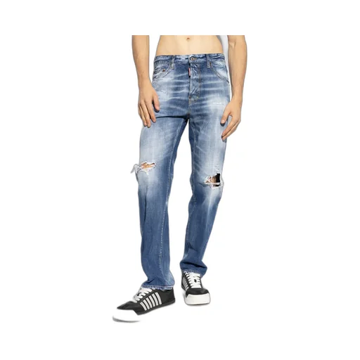 Dsquared2 Distressed Straight-Leg Jeans