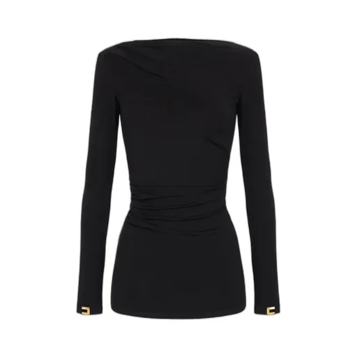 Elisabetta Franchi Draping Jersey Top