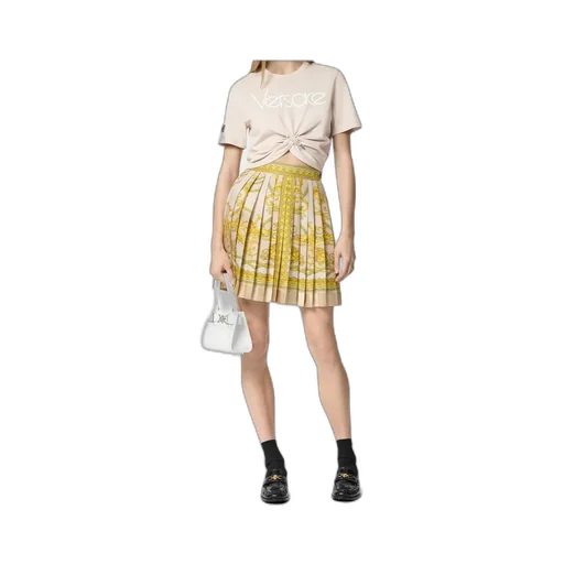 Versace Safety Pin Crewneck Cropped T-Shirt