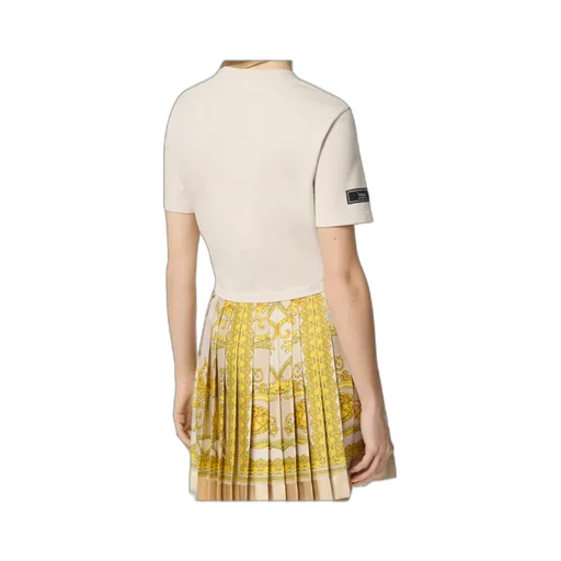 Versace Safety Pin Crewneck Cropped T-Shirt