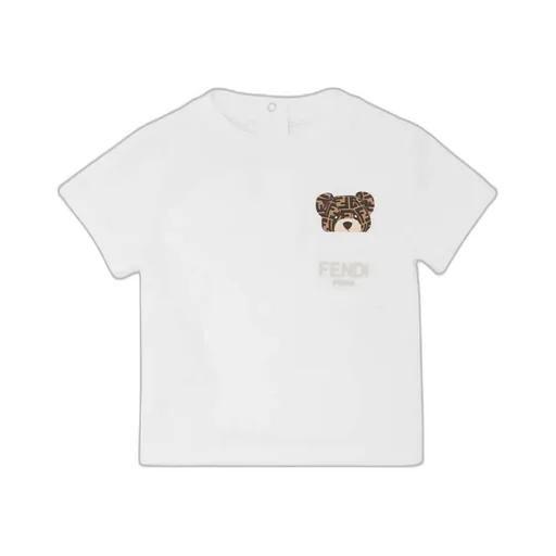 Fendi Kids Logo Embroidered Crewneck T-Shirt