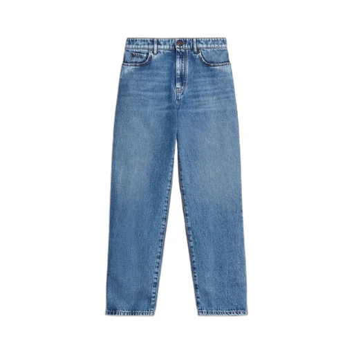 Weekend Max Mara Logo Patch Straight Leg Jeans