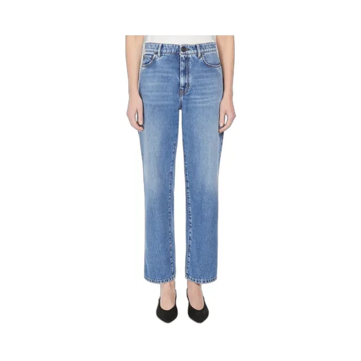 Weekend Max Mara Logo Patch Straight Leg Jeans