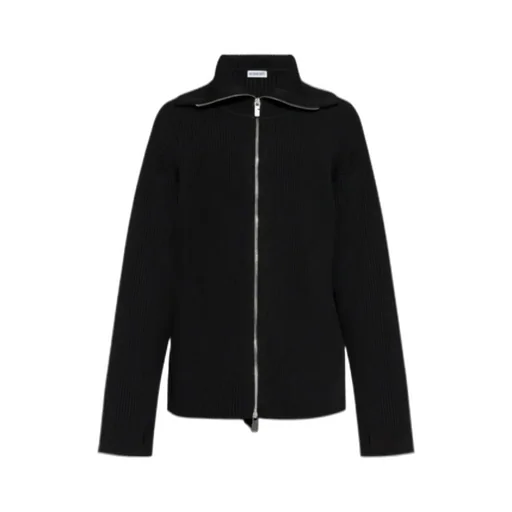 Burberry Ribbed-Knit Zip-Up Cardigan