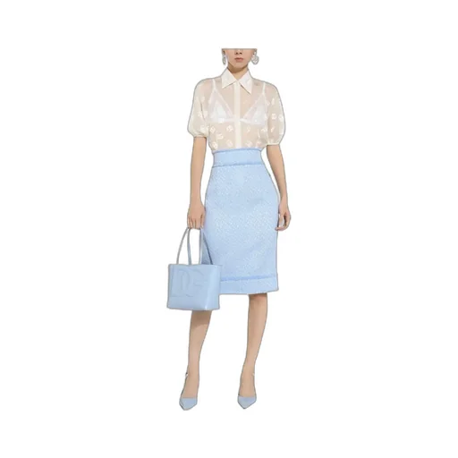 Dolce & Gabbana Dg Logo Tweed Pencil Skirt