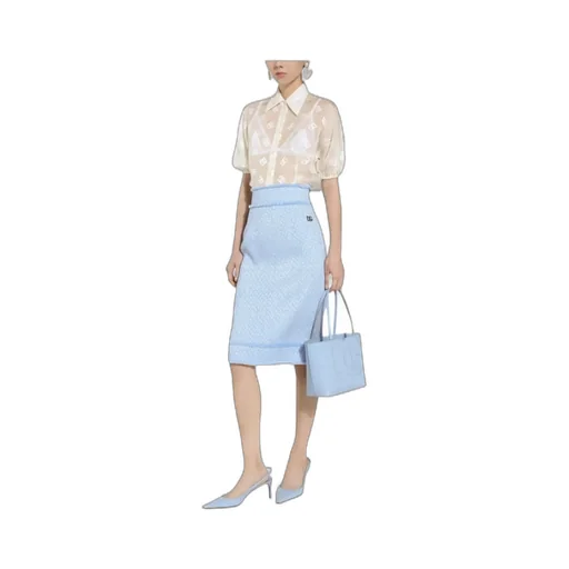 Dolce & Gabbana Dg Logo Tweed Pencil Skirt