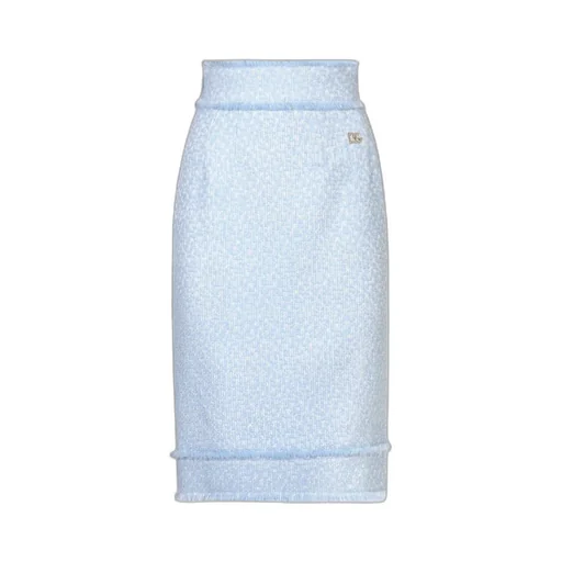 Dolce & Gabbana Dg Logo Tweed Pencil Skirt