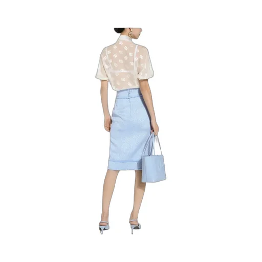 Dolce & Gabbana Dg Logo Tweed Pencil Skirt