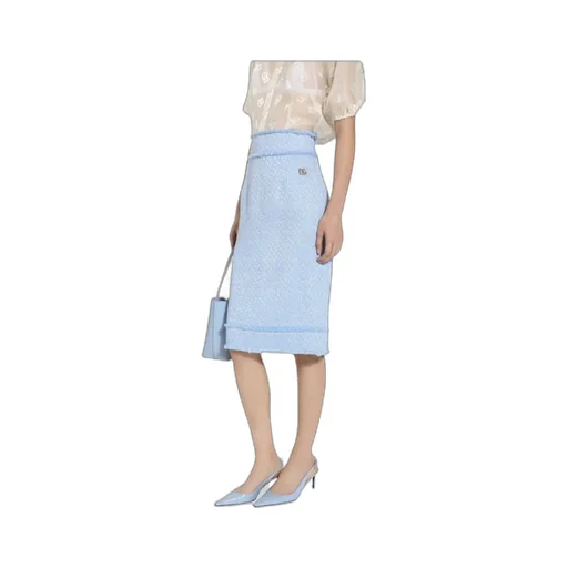 Dolce & Gabbana Dg Logo Tweed Pencil Skirt