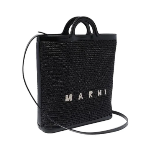 Marni Tropicalia Logo Embroidered Raffia Tote Bag