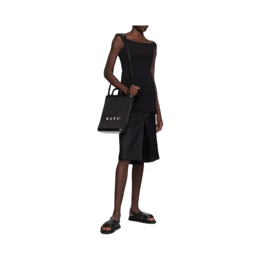 Marni Tropicalia Logo Embroidered Raffia Tote Bag