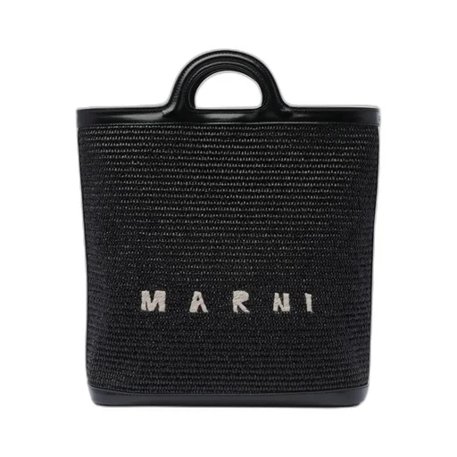 Marni Tropicalia Logo Embroidered Raffia Tote Bag