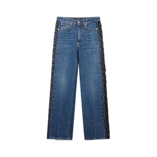 Stella Mccartney High-Waist Lace-Panelled Straight-Leg Jeans