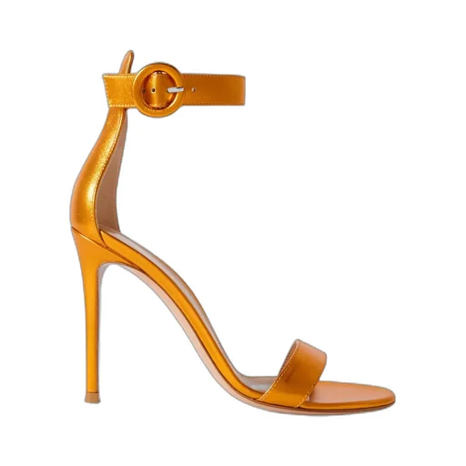 Metallic High-Heeled Sandals
