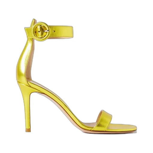 Metallic High-Heeled Sandals