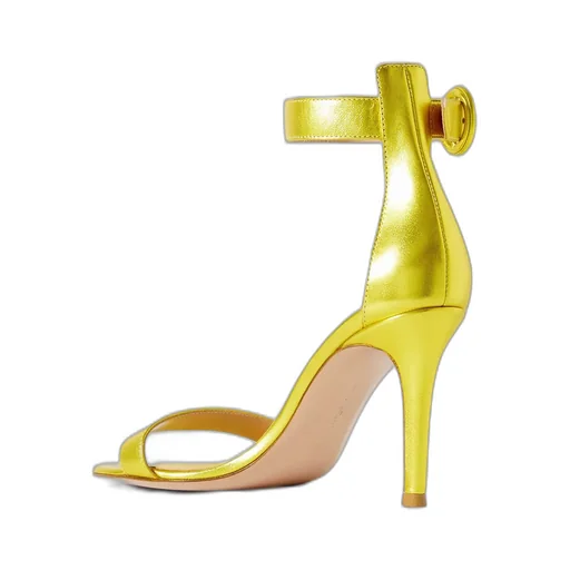Metallic High-Heeled Sandals