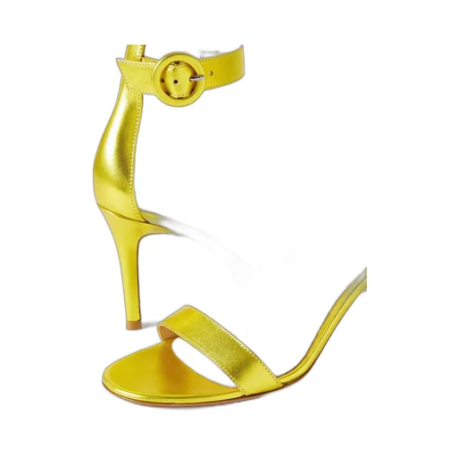 Metallic High-Heeled Sandals