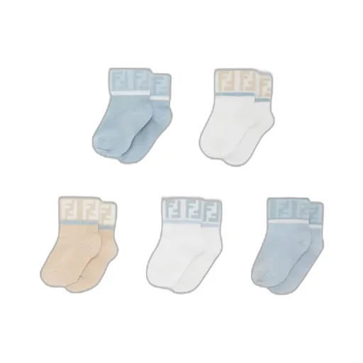 Fendi Kids Logo Intarsia Set Of Socks